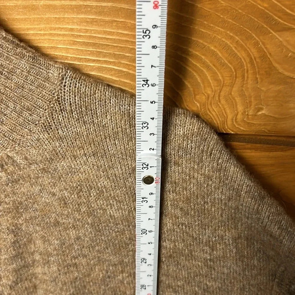 Zara women’s KNITTED Acrylic Wool, Camel  BLEND HIGH NECK CABLE JUMPER DRESS  M - Picture 3 of 8